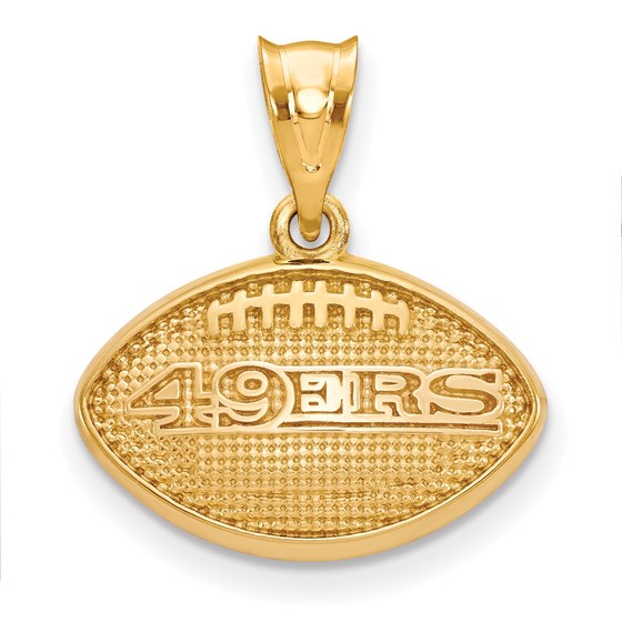 Sterling Silver Gold-plated San Francisco 49ers Football Pendant Sterling Silver Gold-plated San Francisco 49ers Football Pendant